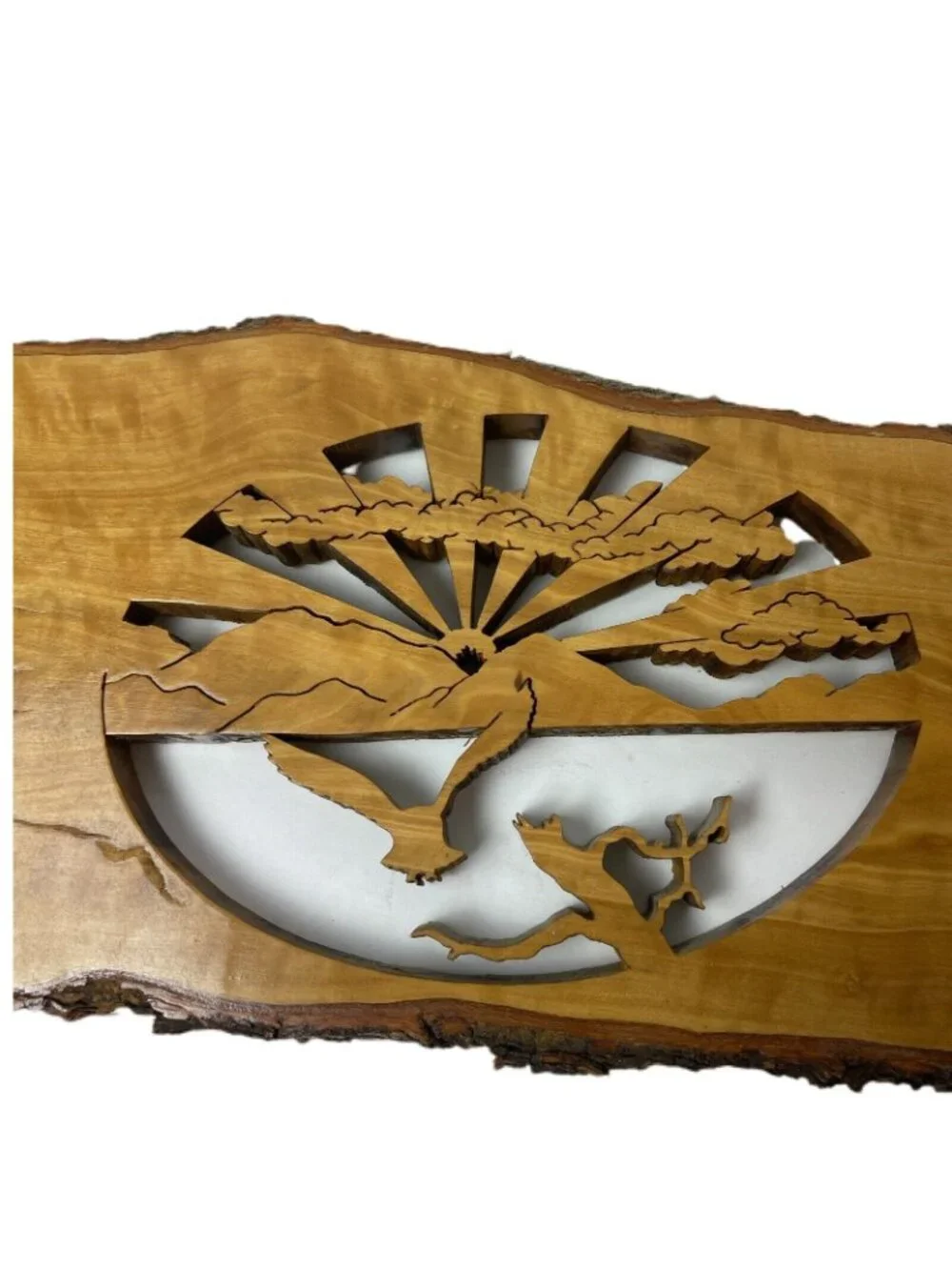 Handcrafted Wooden Wall Art Landscape Design By Donna Nibler Signed 2014 Rustic